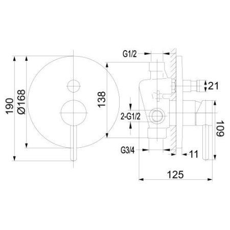 Смеситель Omnires Y Y1235GL для ванны, золото