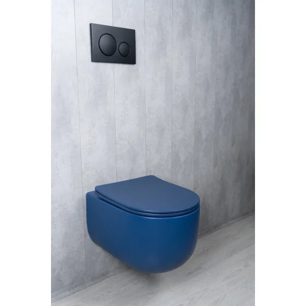 Унитаз подвесной GID Tr2133TF-BUM безободковый, торнадо, с сиденьем микролифт, синий матовый