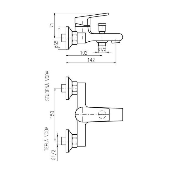Смеситель Rav Slezak Colorado CO154.5 для ванны хром