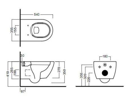 Чаша для унитаза подвесного Hatria Fusion Y1CC01 безободковый