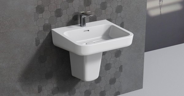 Раковина ARROW AGP32037C 55x50 см с полупьедестал AGL9605C