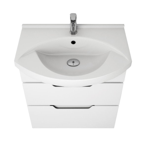 Тумба с раковиной подвесная/напольная Dreja Laguna Plus 75 см, белый