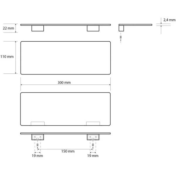 Полка для ванной Bemeta Organic 167102370 30 см, черный матовый