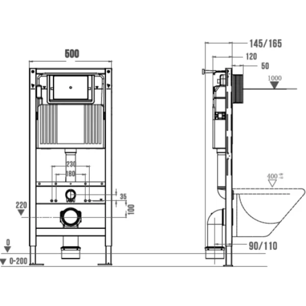 Инсталляция для унитаза Wonzon & Woghand WW-TI739A механическая