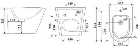 Биде подвесное TIMO INARI 522*355*325 (TK-504)