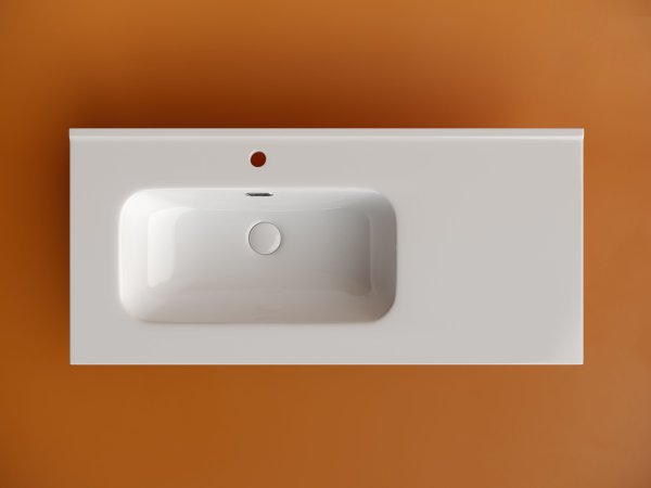 Раковина накладная мебельная Element чаша слева с отверстием под смеситель 1010x465x180 мм цвет белый CN7003L