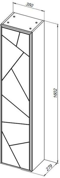 Шкаф-пенал Allen Brau Paris 35 1.360005.BGM синий матовый