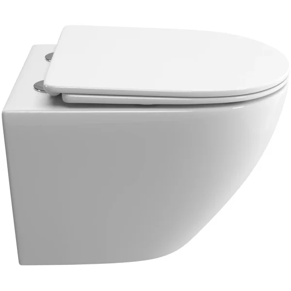 Унитаз подвесной BelBagno Uno BB5177CH-TOR/SC безободковый, торнадо, с сиденьем микролифт, белый