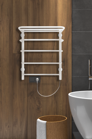 Полотенцесушитель Электрический Лесенка INDIGO LHE60-50WMR, Белый матовый