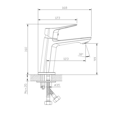 Смеситель для раковины DQ Leipzig хром (DA1762101)