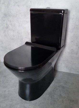 Унитаз напольный Ceramalux 9126-18, Черный глянец
