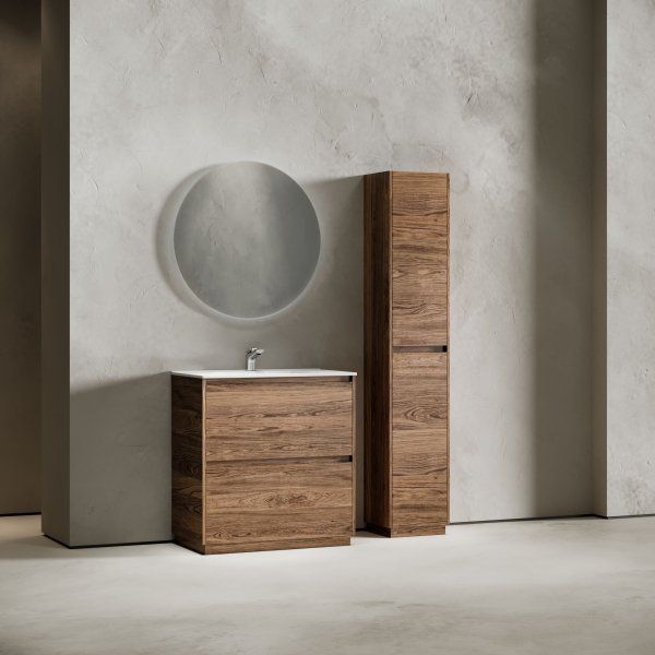 Тумба под раковину SANCOS Libra Floor напольная, 790х450х840, c двумя ящиками оснащенными доводчиками, дуб чарльстон,  LB80FECH