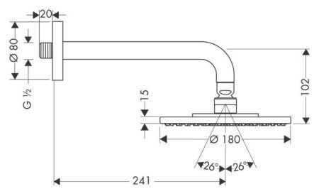 Верхний душ Hansgrohe Raindance 27471000 хром