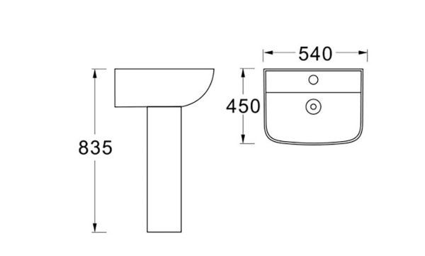 Пьедестал для раковины AQ5432-00 180*170*695, белый