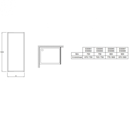 Боковая стенка Jacob Delafon Odeon Up E50047-01R 90x185 белая
