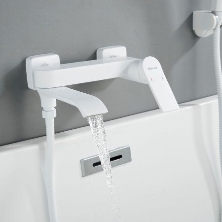 Смеситель для ванны однорычажный  Shevanik S4102C, Белый