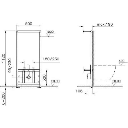Система инсталляции для биде VitrA Frame 880-5800