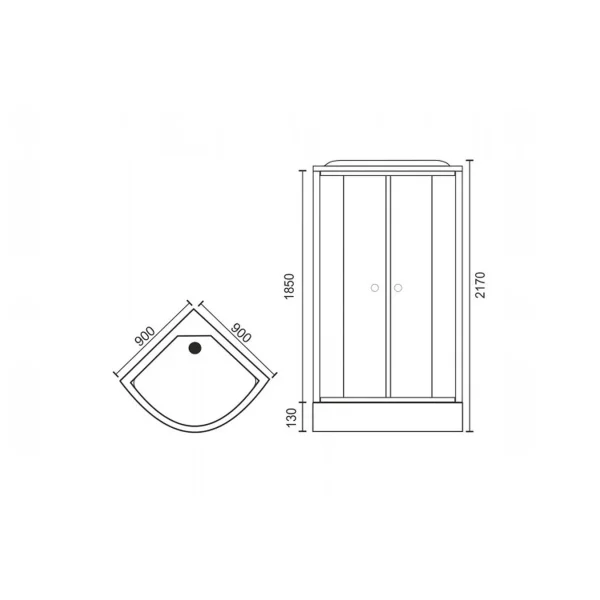 Душевая кабина 100x100x217 см Royal Bath RB100HK7-WC матовое