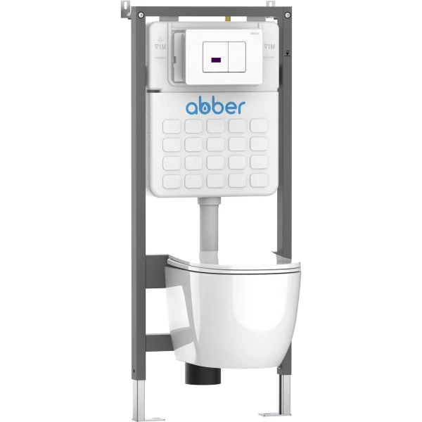 Кнопка смыва Abber AC0122SMW для инсталляции, сенсорная, питание от батареи, белый матовый