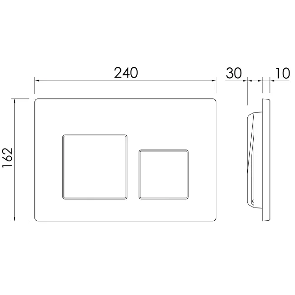 Инсталляция для унитаза Ceramica Nova Balance Square CN121002MB с кнопкой смыва, черный матовый