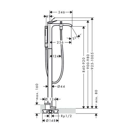 Смеситель Hansgrohe Vivenis 75445000 для ванны, хром
