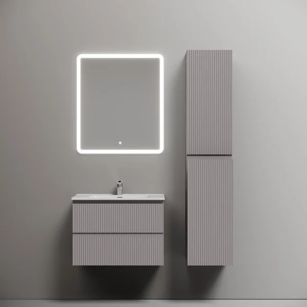 Тумба под раковину Sancos Snob R SNR70SM 69 см, подвесная, серый матовый