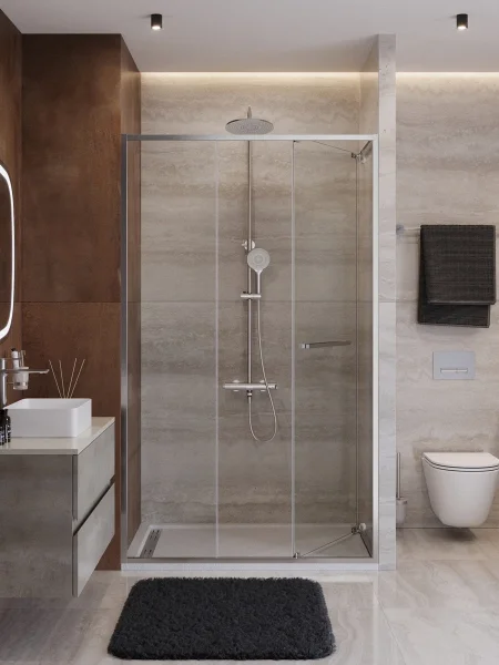 Душевая дверь Cezares Lux LUX-B-FS-11-120-C-CR 120 см, профиль хром, стекло прозрачное