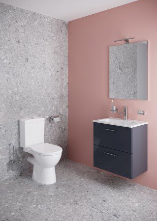 Унитаз-компакт напольный Norm Nord 360х670х805, сиденье дюропласт с микролифтом, белый (9845B099-7202)