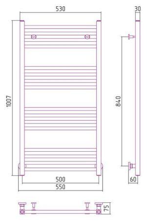 Полотенцесушитель водяной Сунержа Модус 1000х500 хром