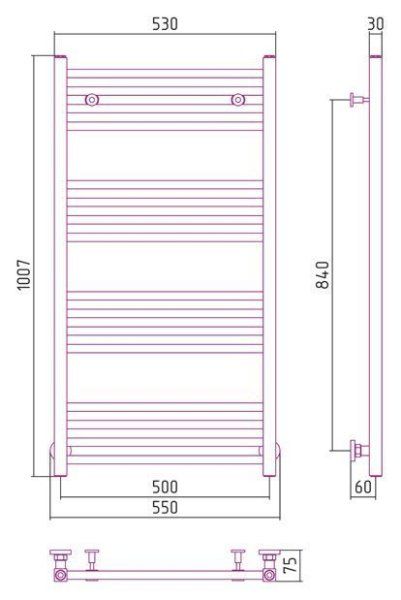 Полотенцесушитель водяной Сунержа Модус 1000х500 хром