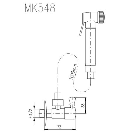 Гигиенический душ без смесителя Rav Slezak MORAVA MK548SM, бронза