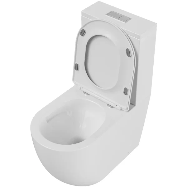 Унитаз-компакт Grossman GR-4494SQ безободковый, торнадо, с сиденьем микролифт, белый