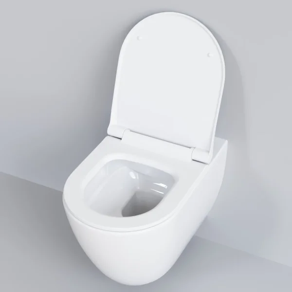 Унитаз подвесной Ambassador Queen 113T20001R-112T20001S безободковый, с сиденьем микролифт, белый глянец