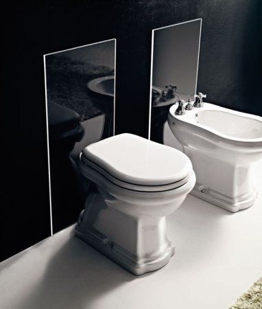 Унитаз приставной Kerasan Retro 101001 вертикальный выпуск, фурнитура хром