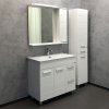 Тумба-умывальник COMFORTY "Модена М-90" белая матовая  с раковиной Quadro 90