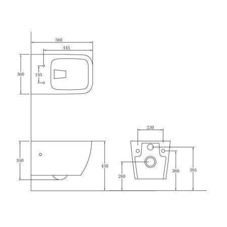 Унитаз подвесной Eago WD390P