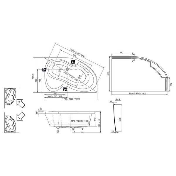 Ванна акриловая Ravak Rosa II CK21000000 150x105 L