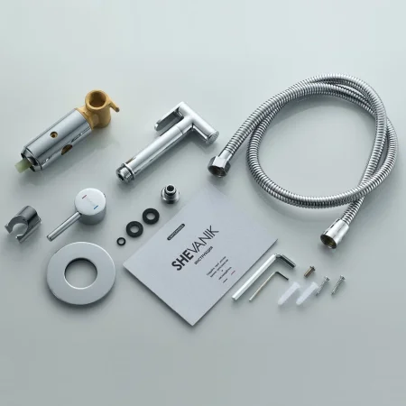 Гигиенический душ Встроенный однорычажный Shevanik S147, Хром