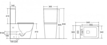 Унитаз напольный ESBANO DUERO (White) 635x360x825  ESUNDUERW, белый