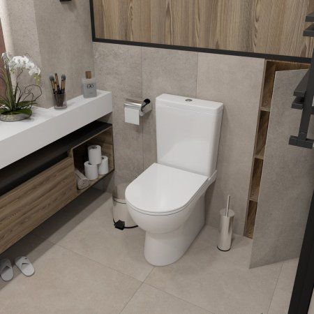 Унитаз напольный Teymi Aina безободковый, сиденье микролифт T40205