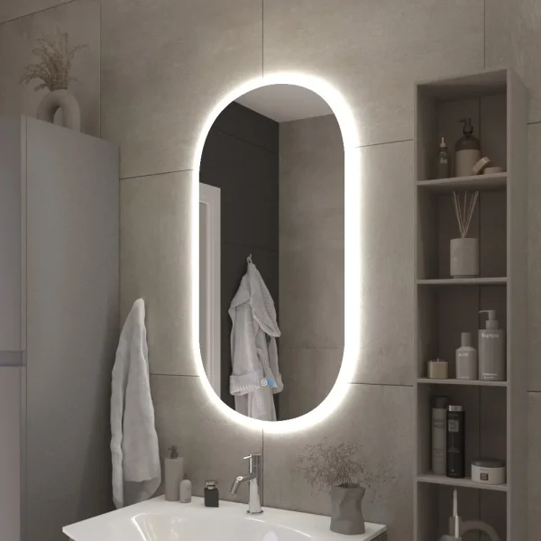 Зеркало Cezares CZR-SPC-ELS-500-950-RGB-TCH 50x95 см, с разноцветной подсветкой, сенсорным выключателем, диммером