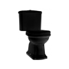 Унитаз-моноблок Kerasan Retro 101304nero горизонтальный выпуск, фурнитура хром