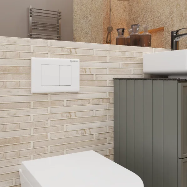 Кнопка смыва Charus Minimalista FP.310.12.01 для инсталляции, белый матовый