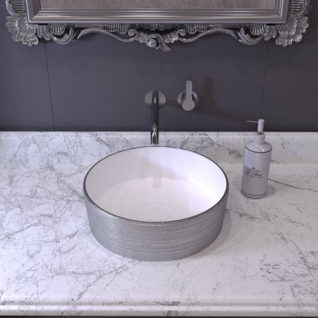 Раковина Grossman GR-5020SW 35 серебро, белая