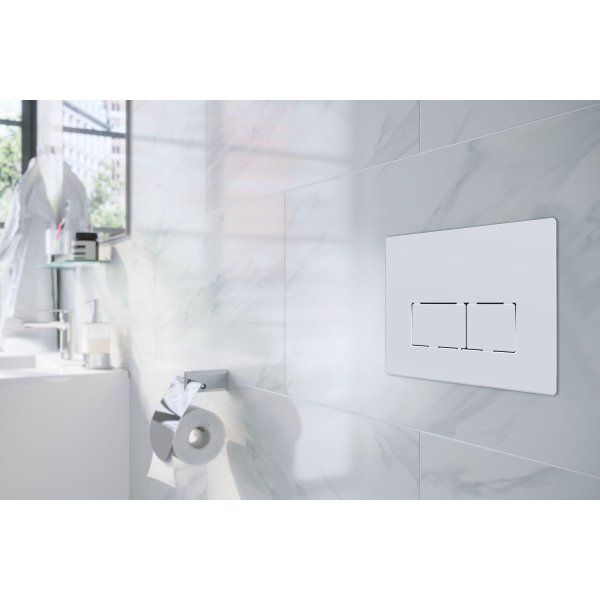 Кнопка смыва Azario 24.7х2.5х16 , пластик, цвет Белый (AZ-8200-0090/AZ-P58-0130)