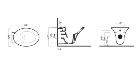 Чаша для унитаза подвесного Hatria Sculture YXKN01