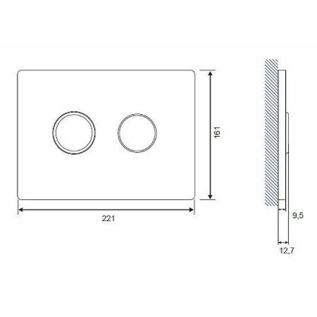 Кнопка смыва Cersanit Accento Circle 63839 черная матовая