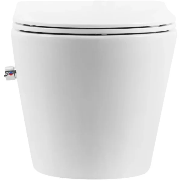 Унитаз подвесной Boheme Avva 973-SET-2-W безободковый, с функцией биде, торнадо, с сиденьем микролифт, белый