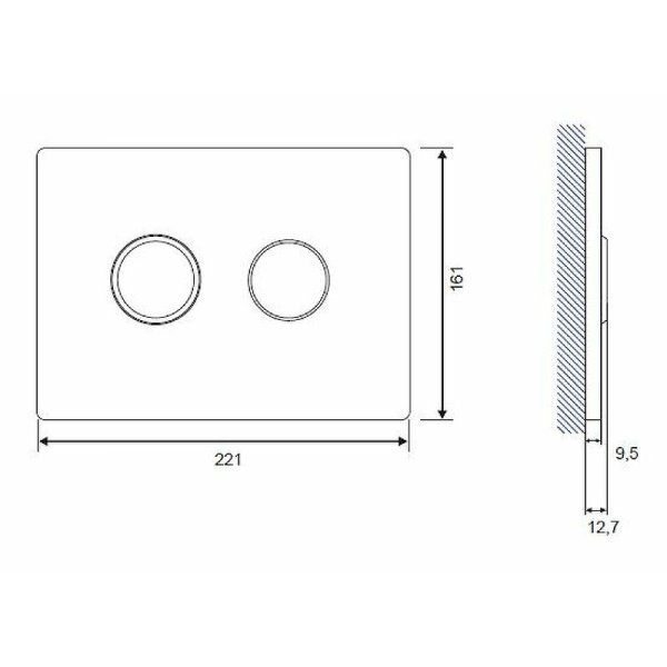 Кнопка смыва Cersanit Accento Circle 63839 черная матовая