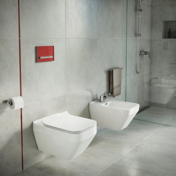 Кнопка смыва Cersanit Pilot P-BU-PIL/Whg/Gl стекло, белый глянцевый